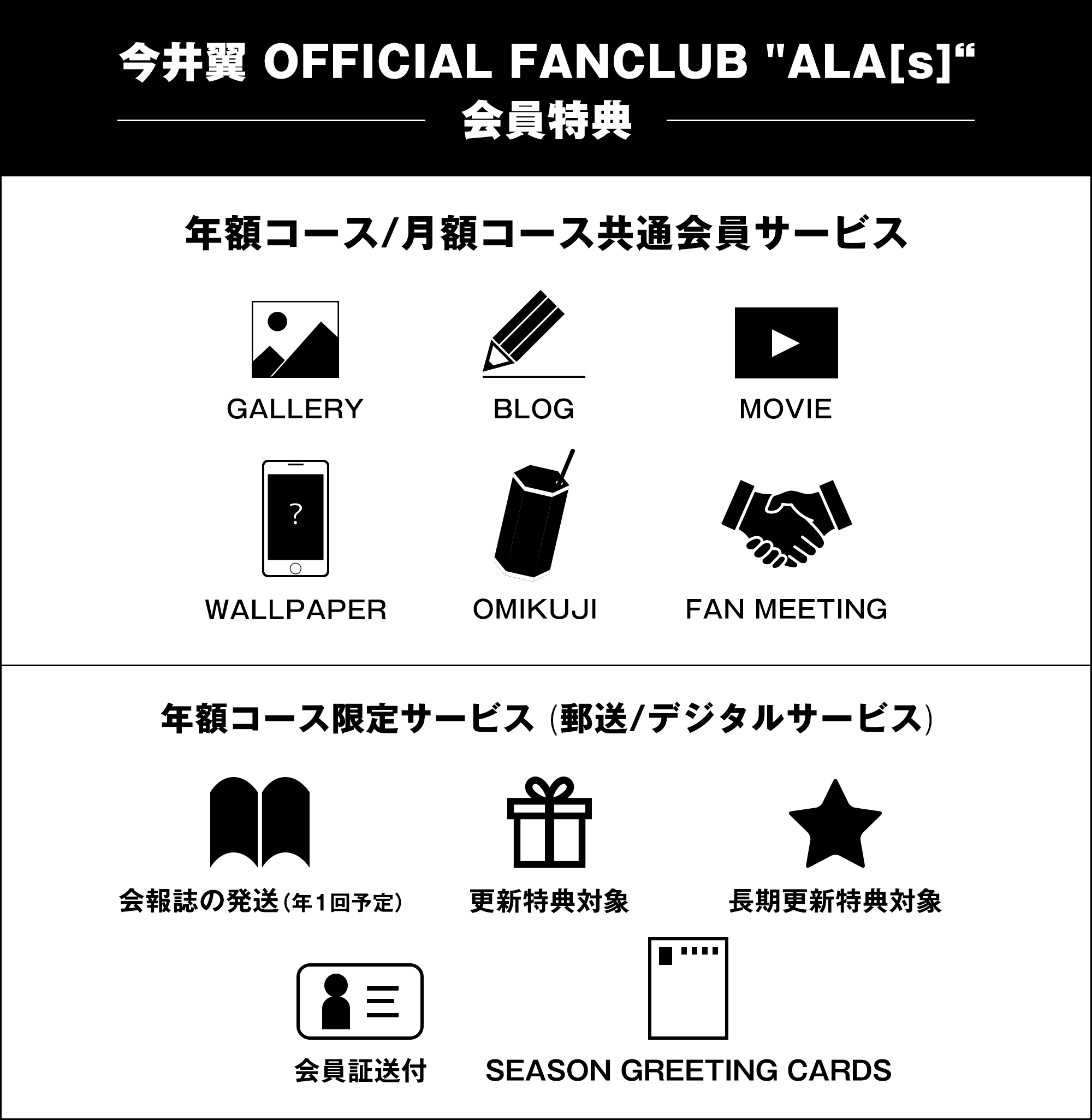 今井翼 OFFICIAL FANCLUB ”ALA[s]”会員特典